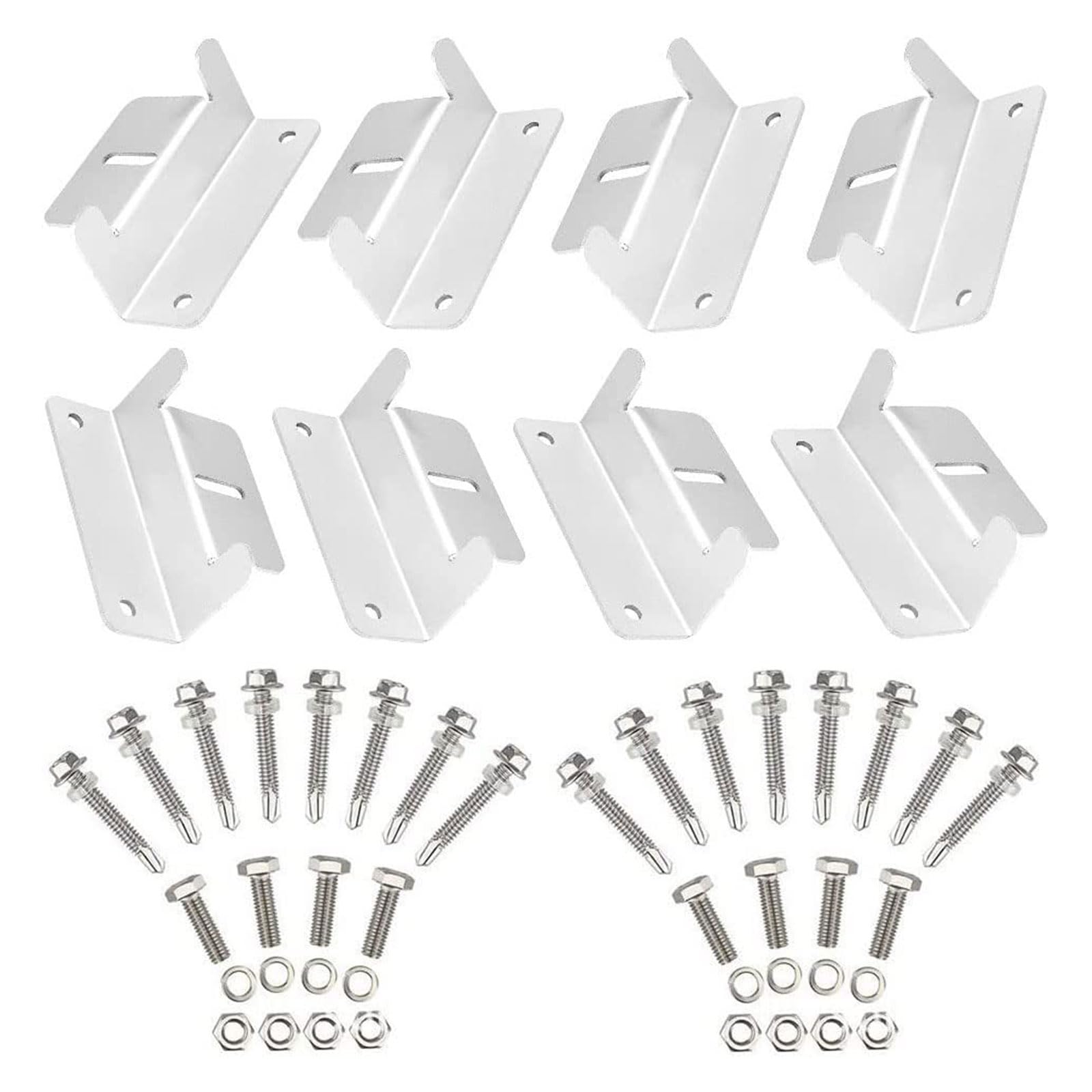 Msioytog Set Of 8 Pieces Efficient Solars Panel Mounting Solution With Sturdy Aluminum Alloy Brackets For Outdoor Applications High Strength Solar Mounting