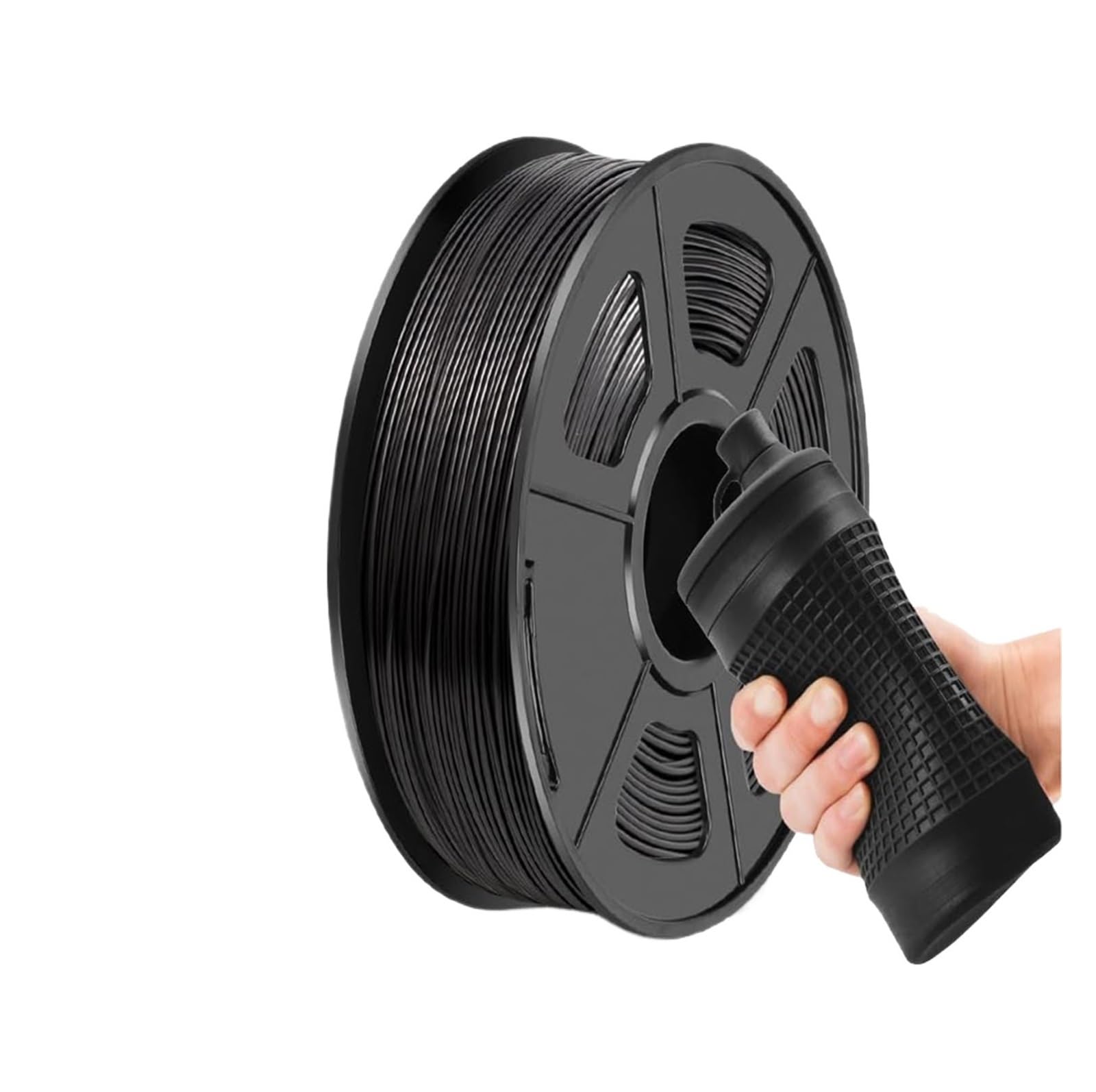 Filamento de TPU de 1,75 mm, 250 g/500 g/1000 g, 95 A, flexible y suave, for impresora 3D. Precisión dimensional de +/- 0,03 mm (negro/blanco).(Black 500g)