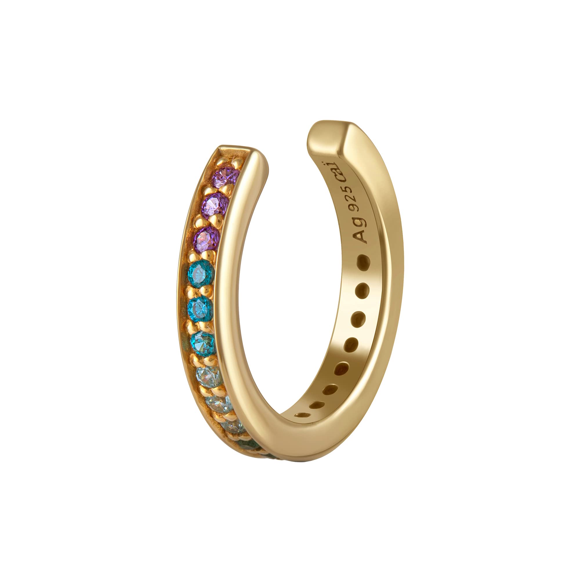 cai Damen Ear Cuff 925/- Sterling Silber 0,9cm Glänzend Zirkonia gelb 274220145