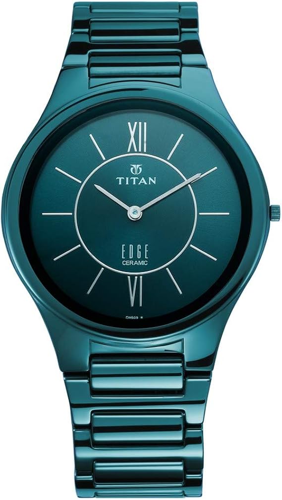 Titan Edge Ceramic Blue Dial Analog Watch for Men Amazon.co.uk Watches