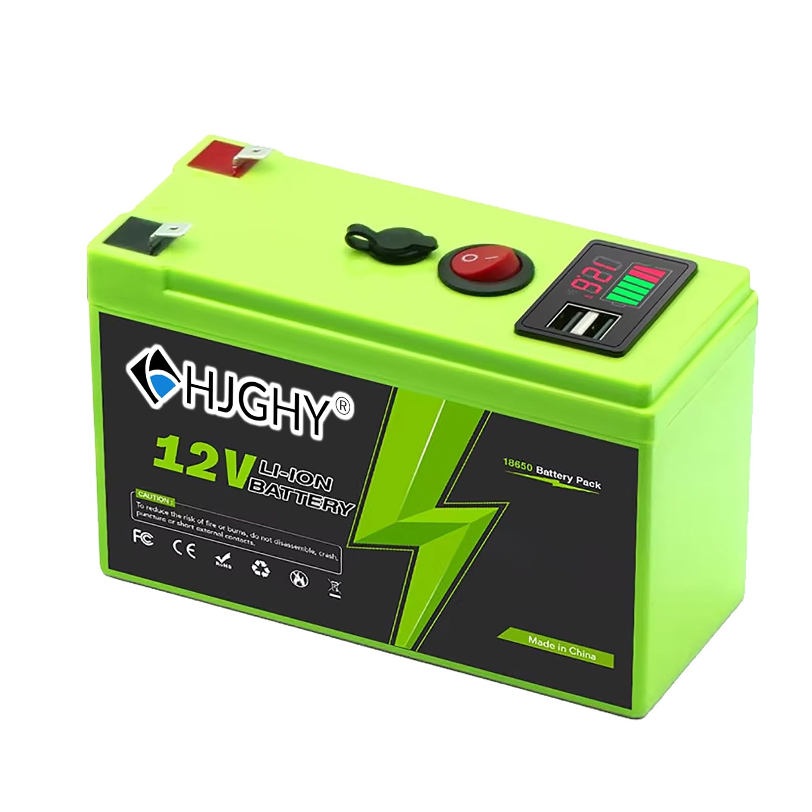 Batería de Litio de 12V 6Ah, 8Ah, 10Ah, 12Ah, 15Ah, batería Recargable de 12V con Cargador de CC, baterías de 12 voltios para Exteriores, aptas para Motores de 0-180W.