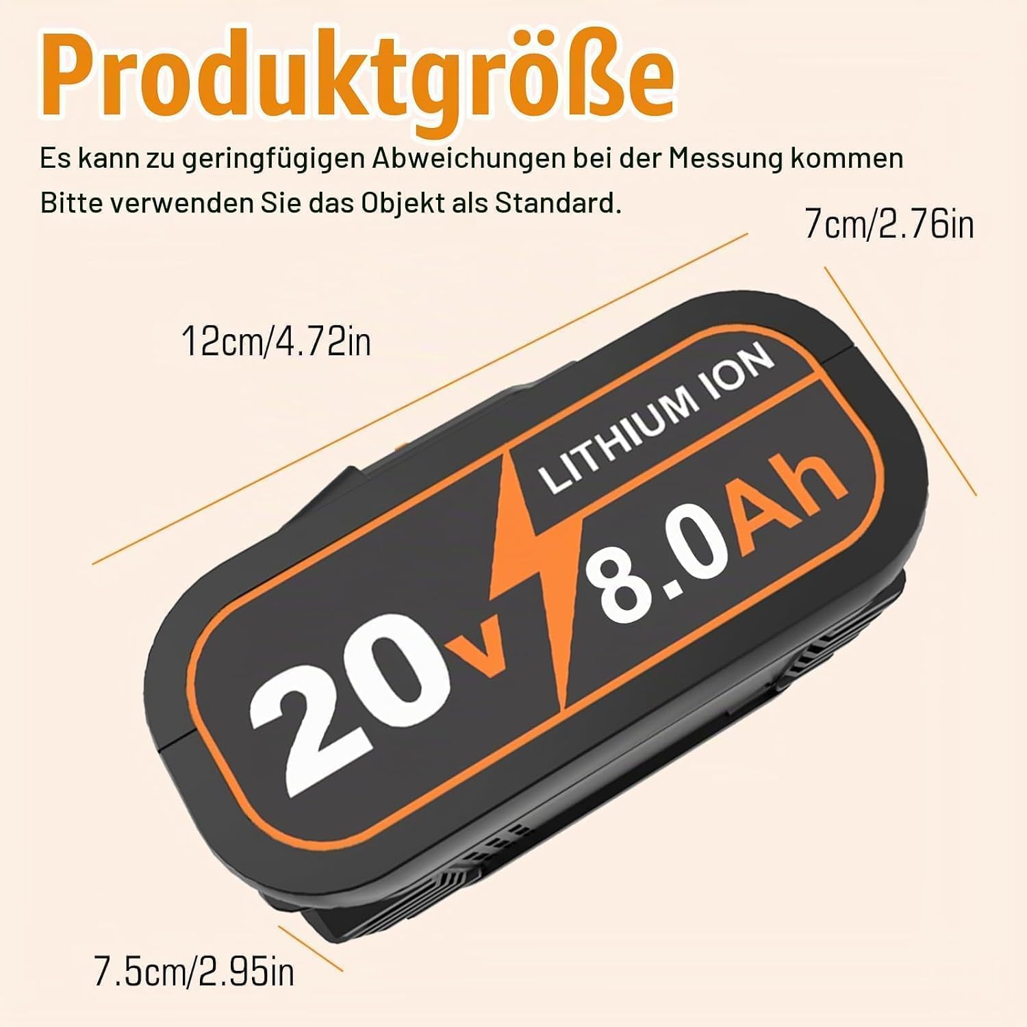 2X 8.0Ah 20v Ersatz für WORX 20V 8.0ah Akku WA3551 WA3553 WA3553.2 WA3557 WA3572 WA3641 WA3760 WA3881 WX166.4 WX176 WX390WG629E