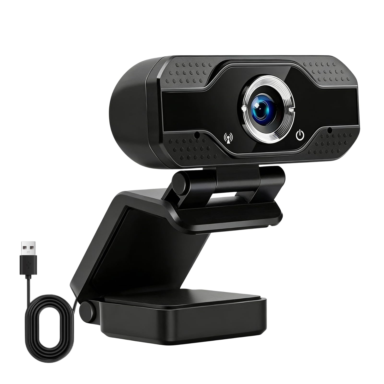 Kamera internetowa USB 1080P z mikrofonem Full HD 1080P 30FPS Plug and Play kamera internetowa do zajęć online, wideokonferencji, czarne tworzywo ABS