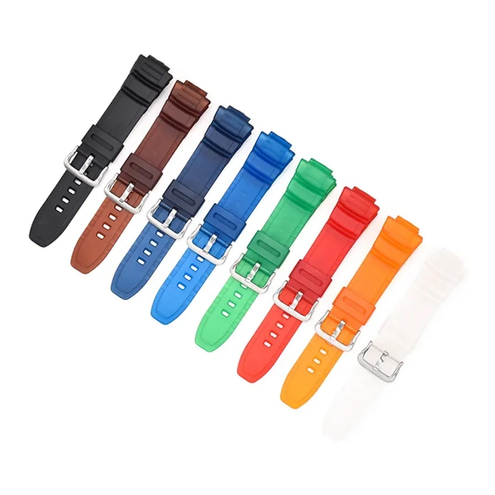 Bracelet en résine compatible avec Casio G-Shock MCW-100H/110H W-S220 HDD-S100 WV-200 AE-2000/2100, bracelet en silicone TPU 16 mm