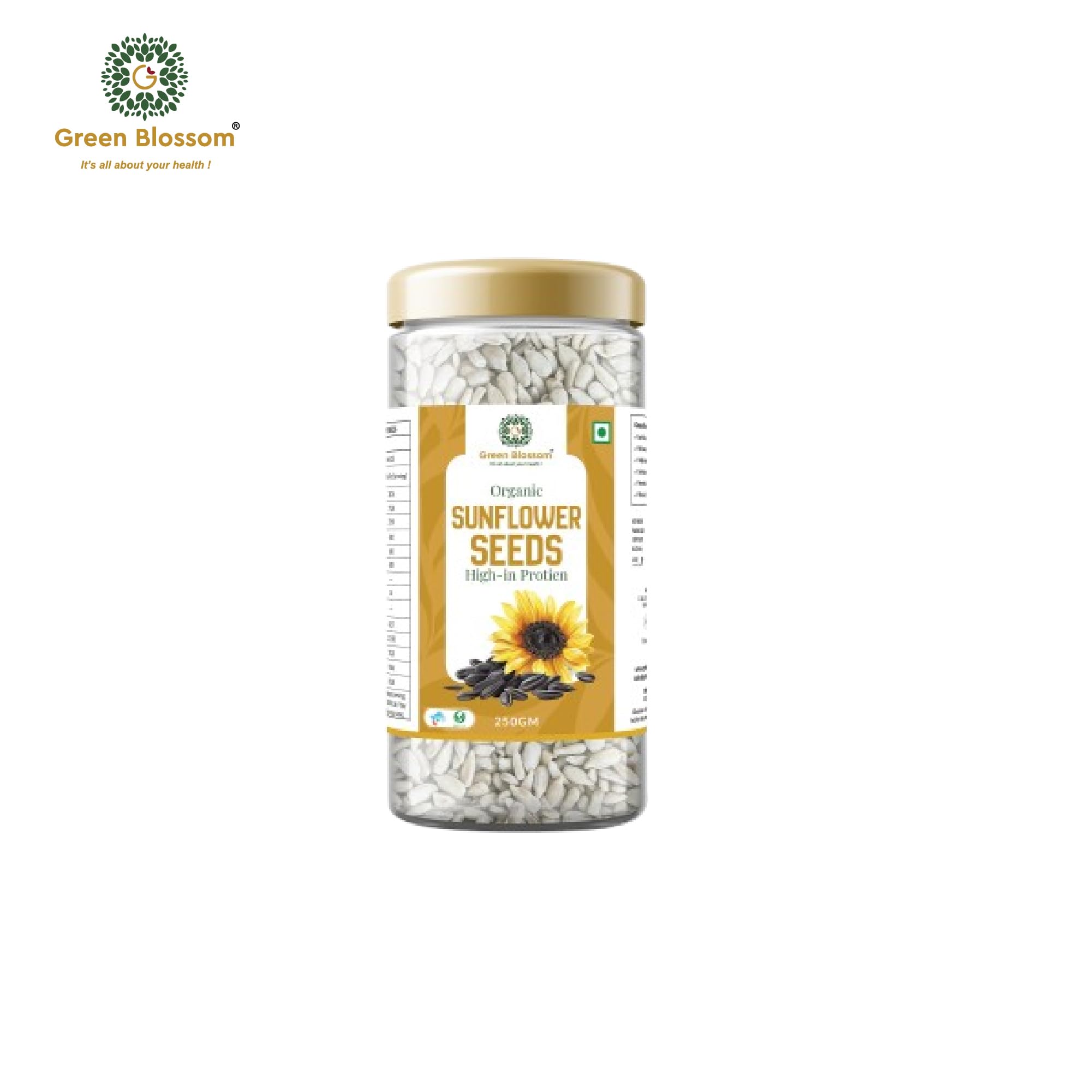 GREEN BLOSSOM Wheatgrass Powder (3 Packs),Organic Watermelon Seeds 250g AND Organic Sunflower Seeds 250g | COMBO OF 3 1