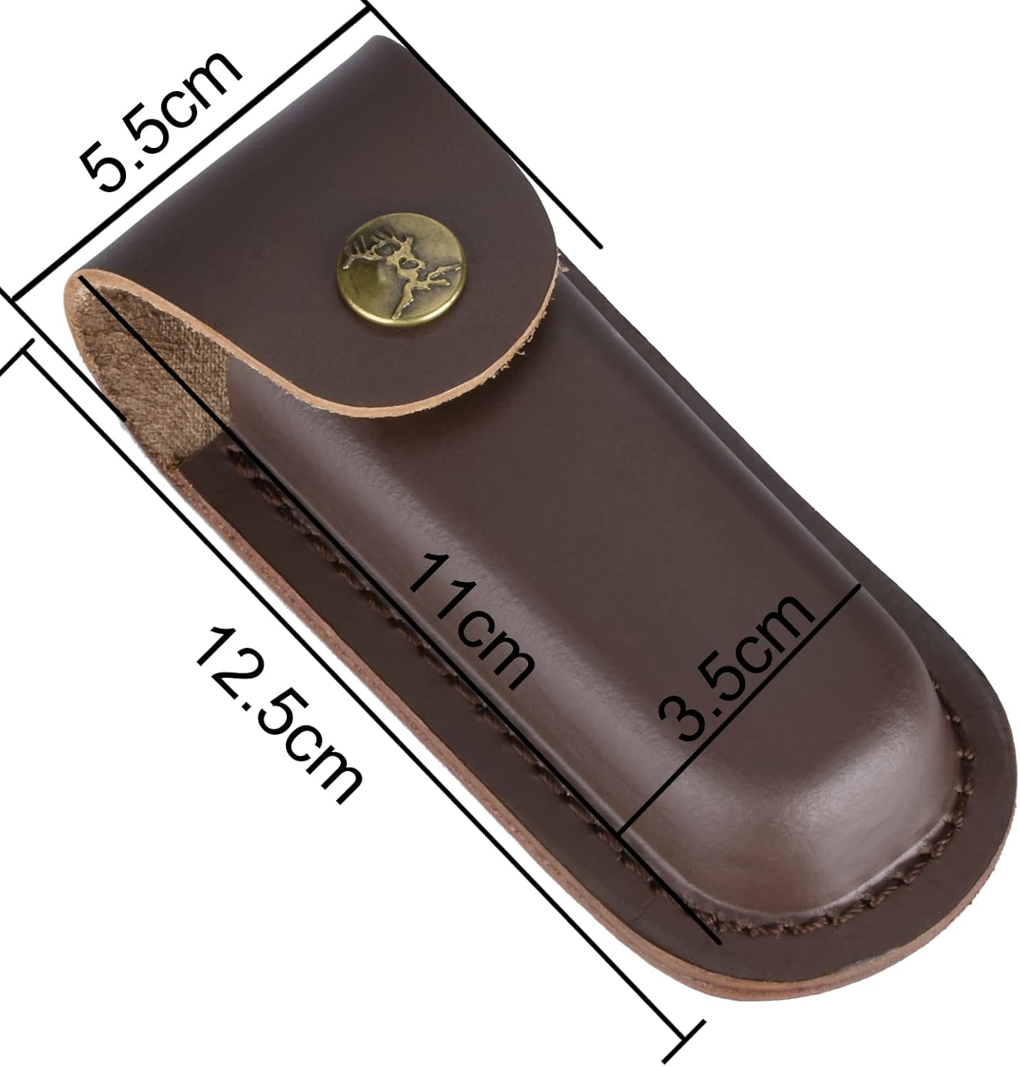 Durable Multi Tool Leather Knife Sheath Folding Pocket Pouch Holster for 5/4.75" Folding Multi-Tool