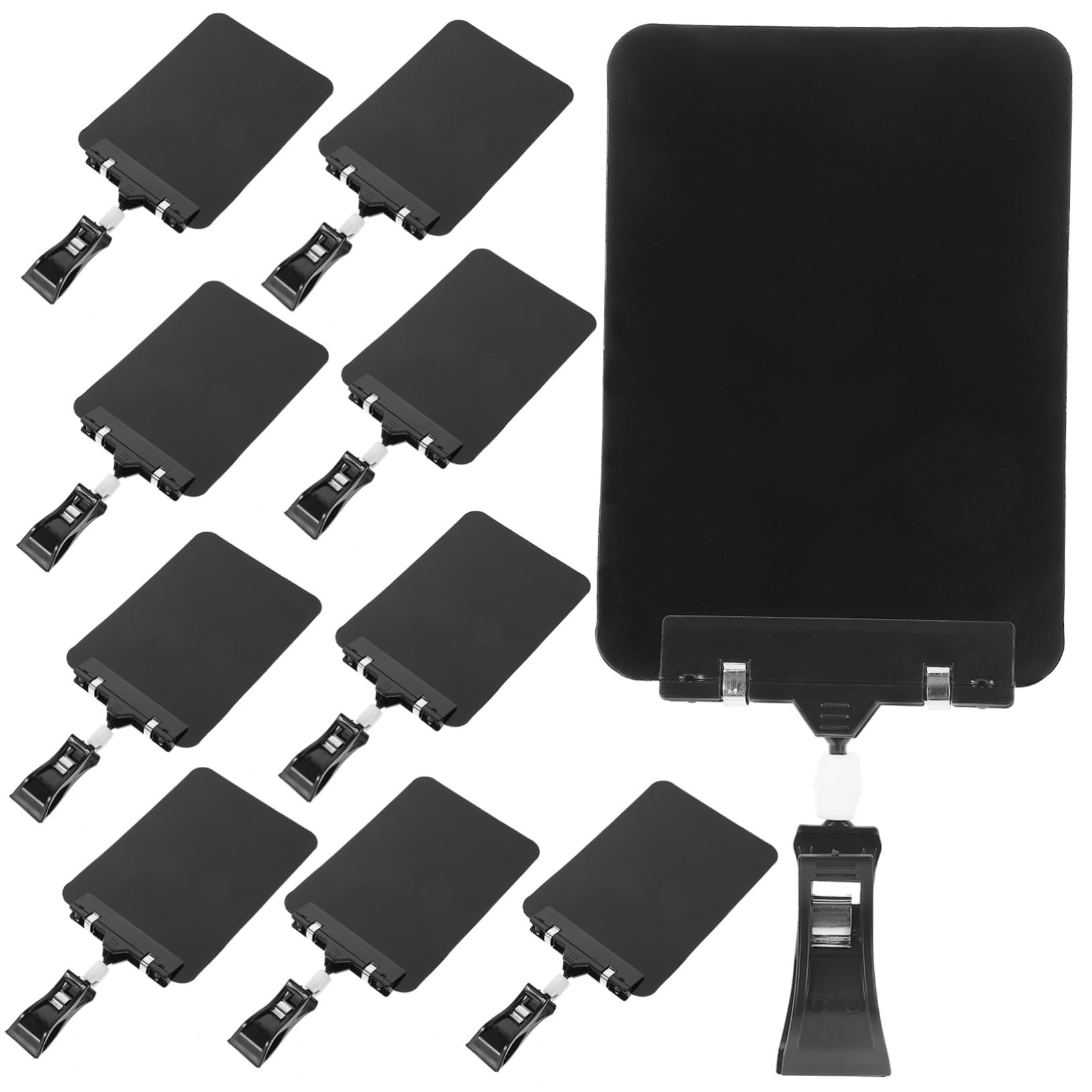 DOITOOL 5 Set Supporti Per Prezzi Con Clip Pubblicitari Riutilizzabili Per Negozi E Supermercati Design Lavabile Per Clip Nera 10 Pezzi * 5