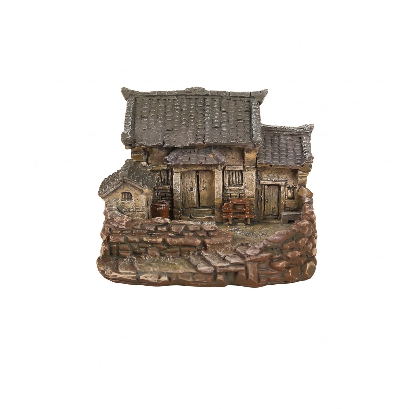 Enakshi® Rustic Rural House Ornament Miniature Tabletop House Decoration Tiled Roof Garden Ornament Stacked Masonry Base, Xiao Yin|Collectibles | Holiday & Seasonal | Villages & Houses-image-35