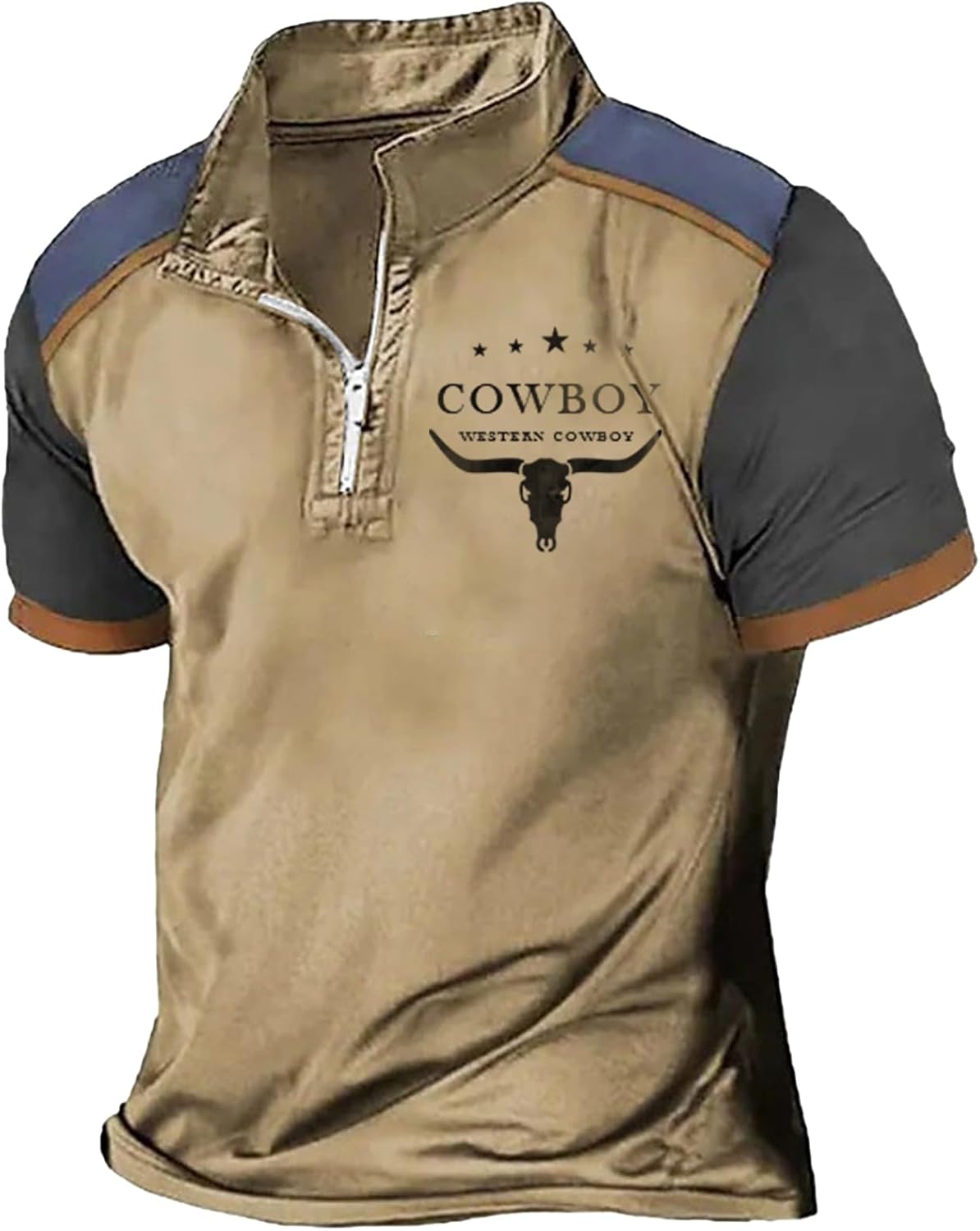 Mens Quarter Zip Short Sleeve Casual Tshirts for Gym Workout Running Lightweight Breathable Quick Drying Shirts