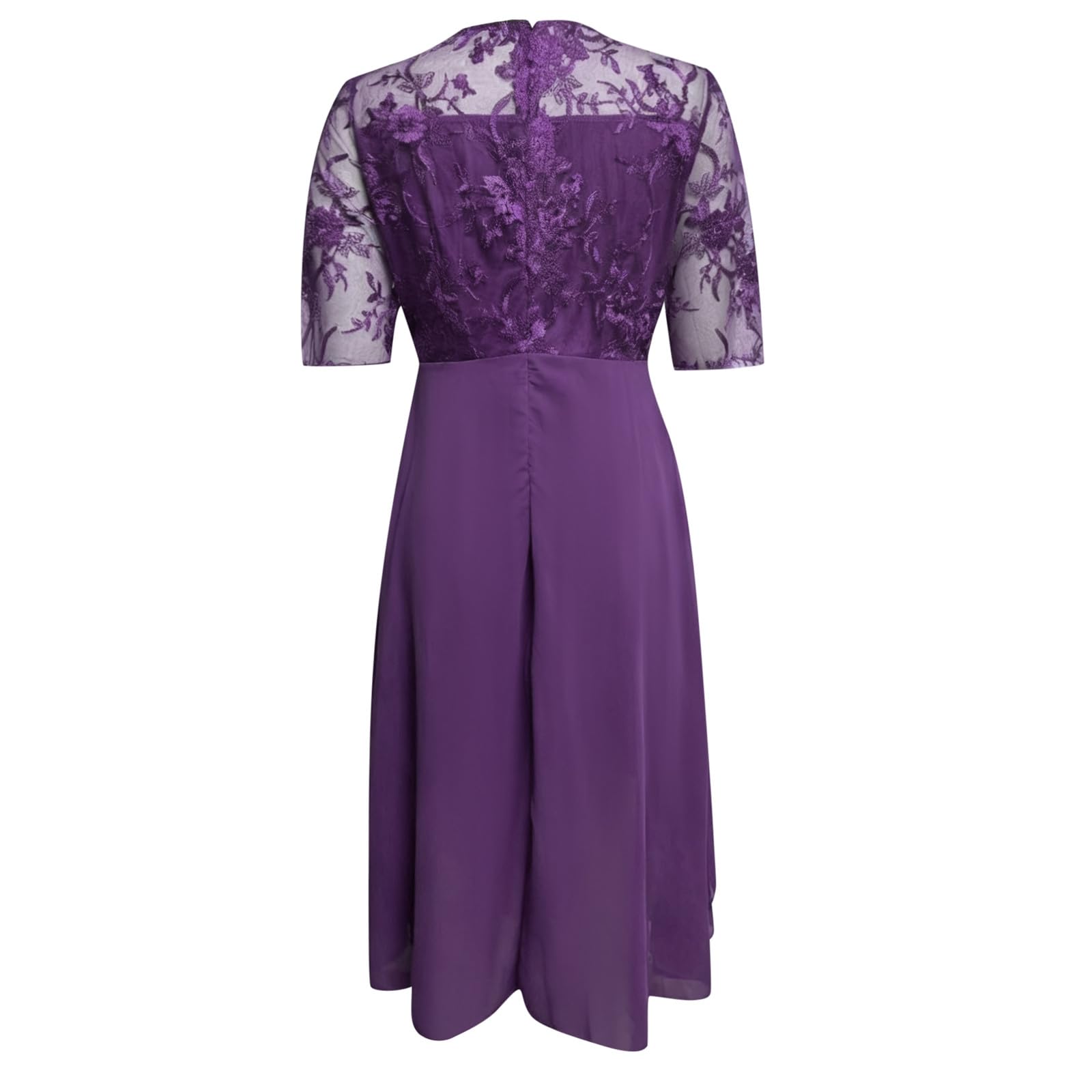 Elegante Vestido de cóctel con Gasa vaporosa y Encaje intrincado, diseño Calado para Ocasiones Formales y de Noche.#A