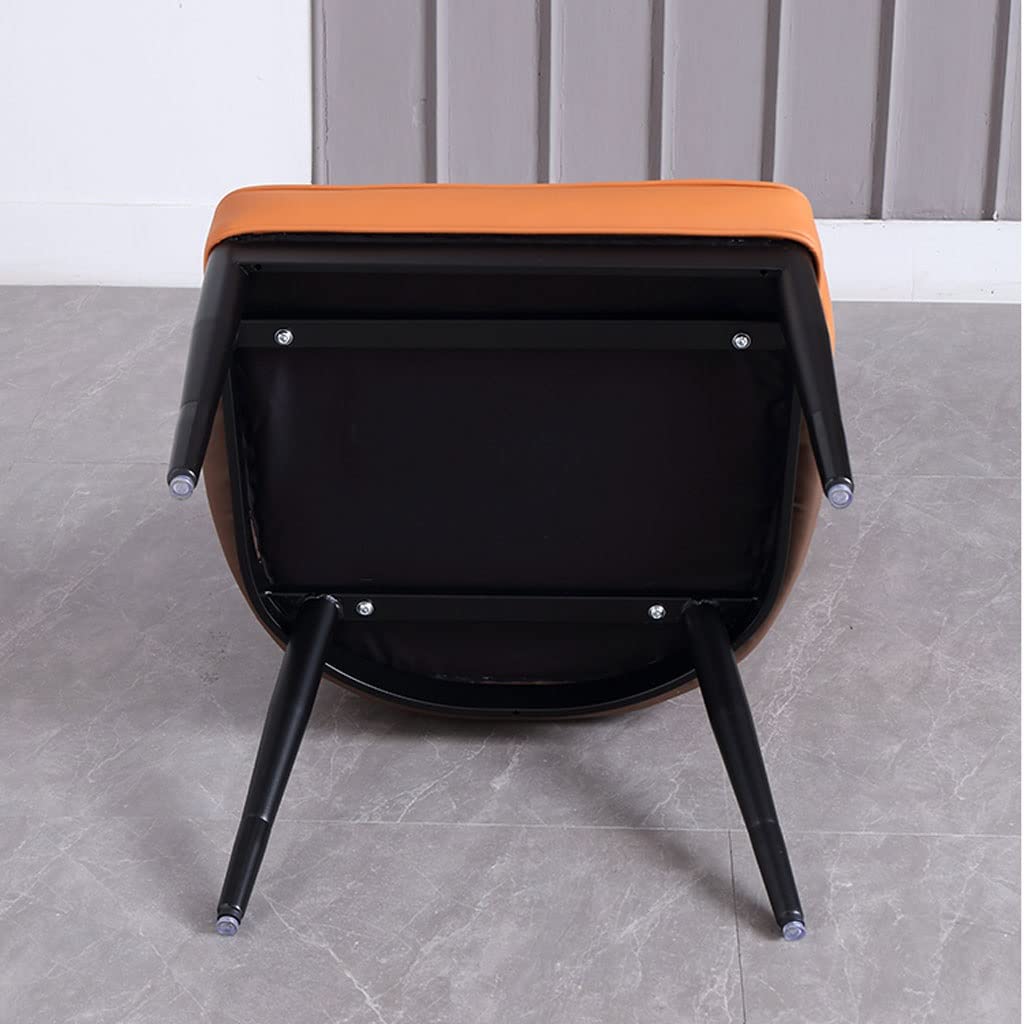 Juego de 4 sillas de comedor modernas tapizadas con respaldo alto, de piel sintética de napa, asiento suave para sala de estar y cocina, patas de acero al carbono, color azul