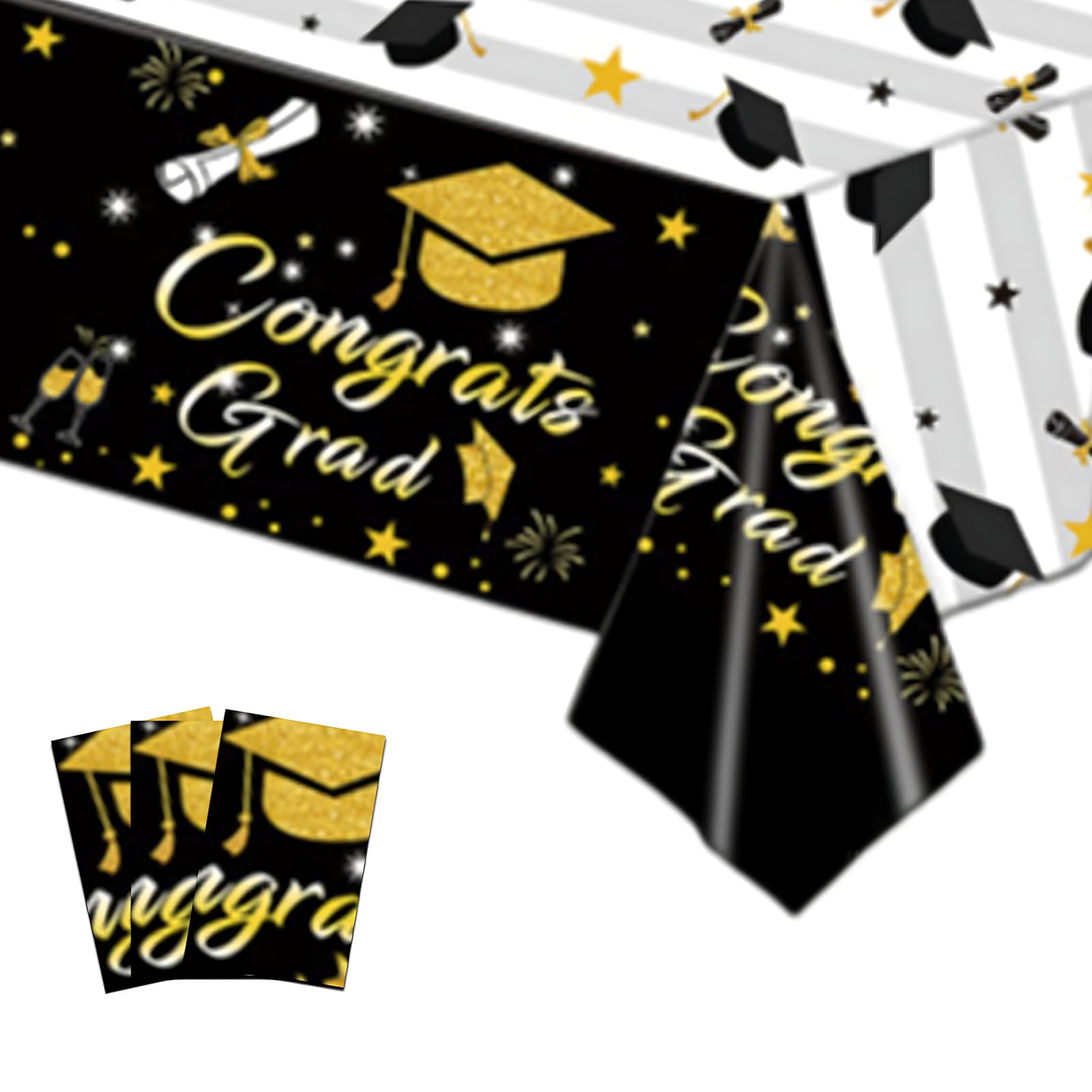 Solvica Graduation Table Cloth,Graduation Decorations,Wipe Clean Tablecloth for 2025 Congrats Grad Tablecloths Party Supplies,PVC Plastic Graduation Table Cover for College Kindergarten Elementary