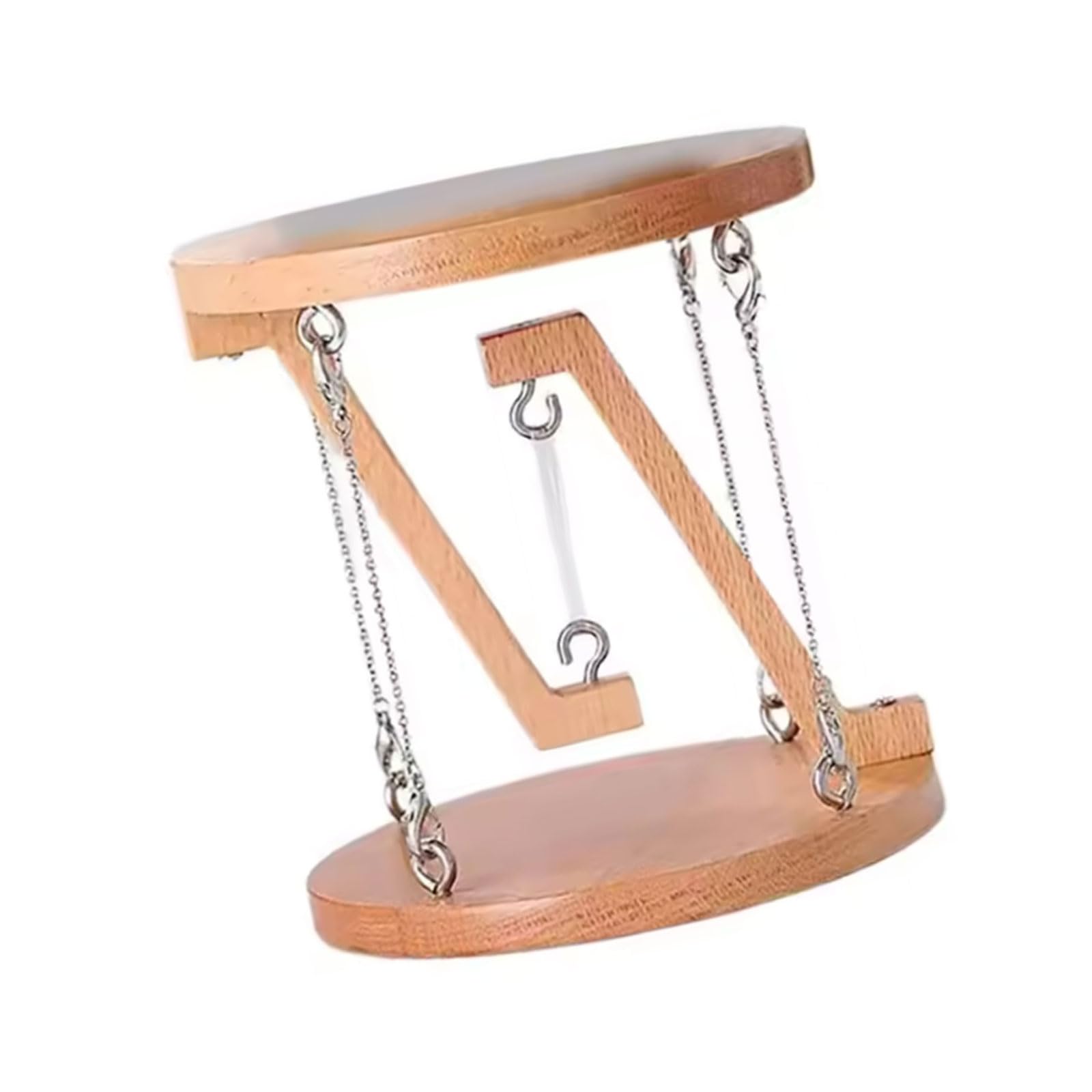 Tfaoys Wood Color Wooden Jewelry Display Stand With Floating Stacked Shelf Design, Tabletop Necklace Holder For Dresser, Vanity, Or Desk Jewelry Organizer Stand Wooden Display Tabletop