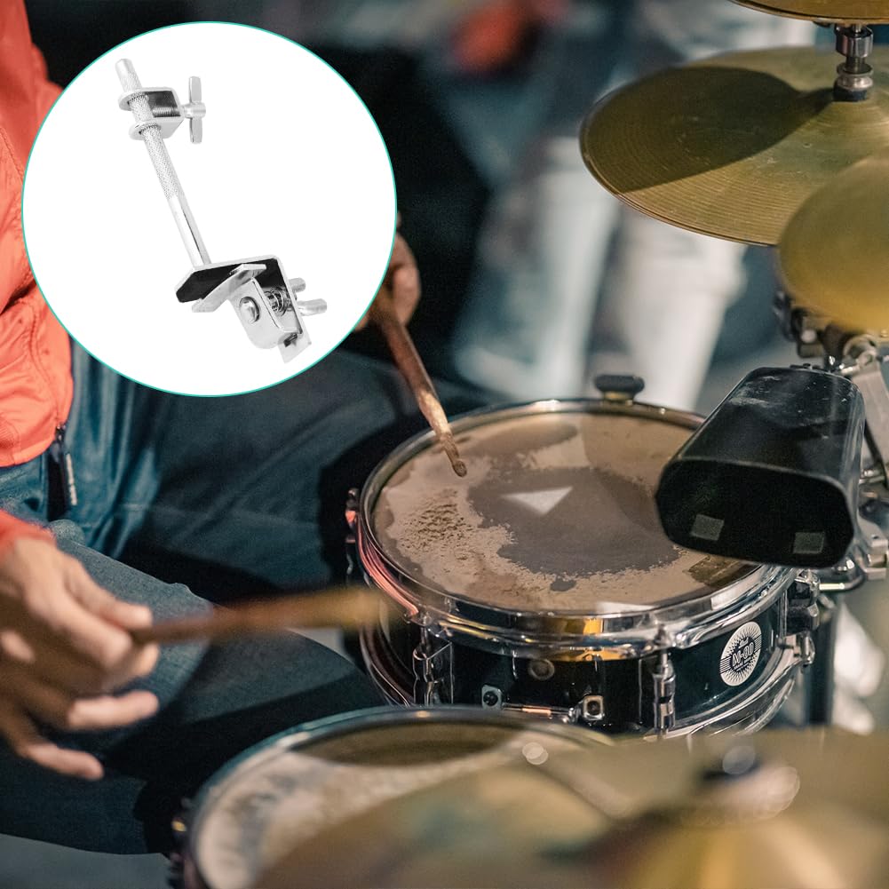 Supporto per Campanaccio, Snare Stand, Campana Morsetto, Grancassa Cowbell Hoop Jazz Drum Strumenti Tamburo Metallo Telaio Ganasce ad Azione Parallela di Bloccaggio Percussione Regolabile in Altezza