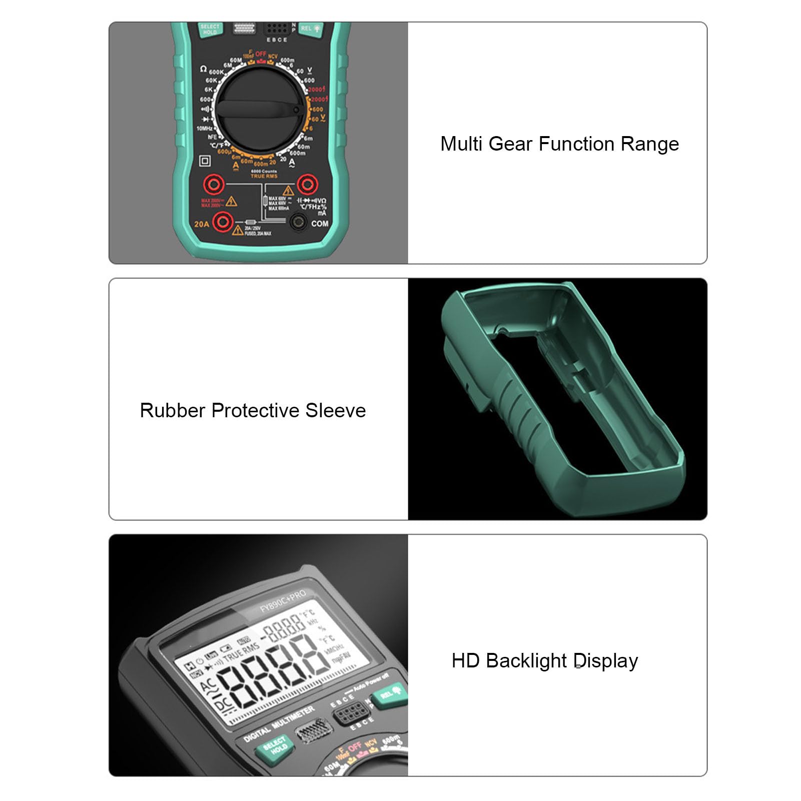 Highly Efficient Digital Multimeter 6000 Counts Electrical Tester