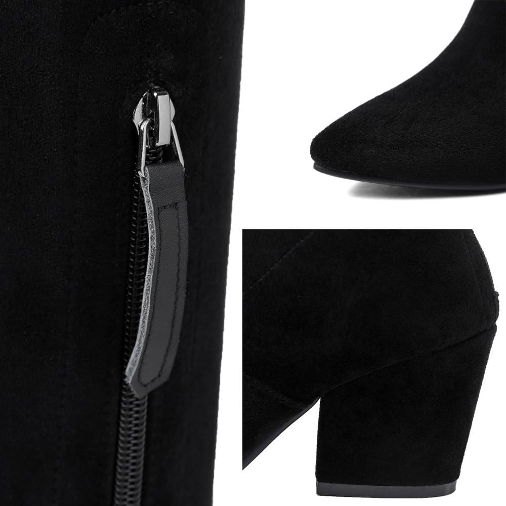 N.N.G Women Over the Knee Boots Thigh High Suede Block Winter Low Above Flat Long OTK Comfort Pointed toe - Image 8