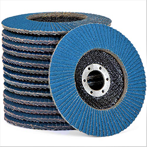 Disque à lamelles 125 pour meuleuse - Lot de 20 abrasifs bleus multi-grains acier inoxydable