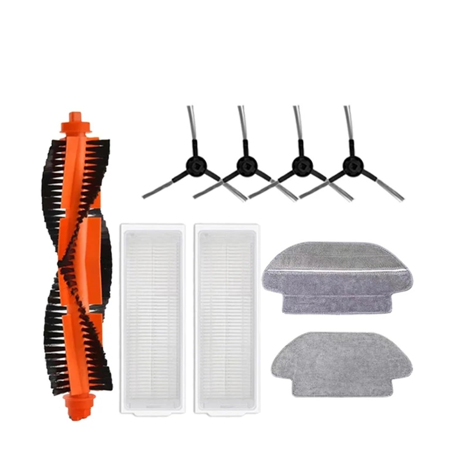 Kicici Compatible With XMI Mijia Mi Robot Vacuum-Mop Pro STYTJ02YM 2S / 3C / Conga 3490 Viomi V2 PRO V3 SE Main Side Brush Hepa Filter Mop Part(Orange)