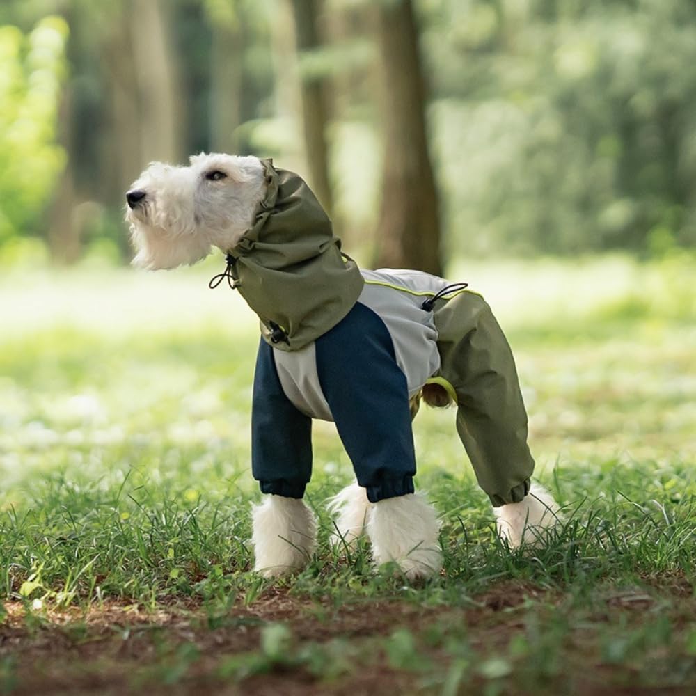Chaqueta para mascotas, abrigo para perro para clima frío con capucha desmontable, ropa de invierno impermeable con rayas reflectantes de seguridad, ajuste ajustable, traje cálido de nieve para perro