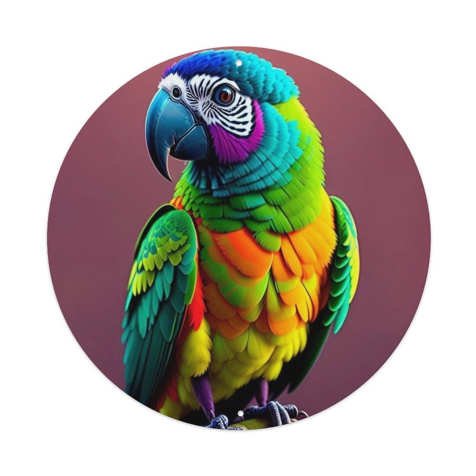 Animal Artwork Macaw Vintage Metal Tin Sign Plaque Wall Decor for Cafe, Club Bar, Office, Garden Metal Poster 8x8Inch