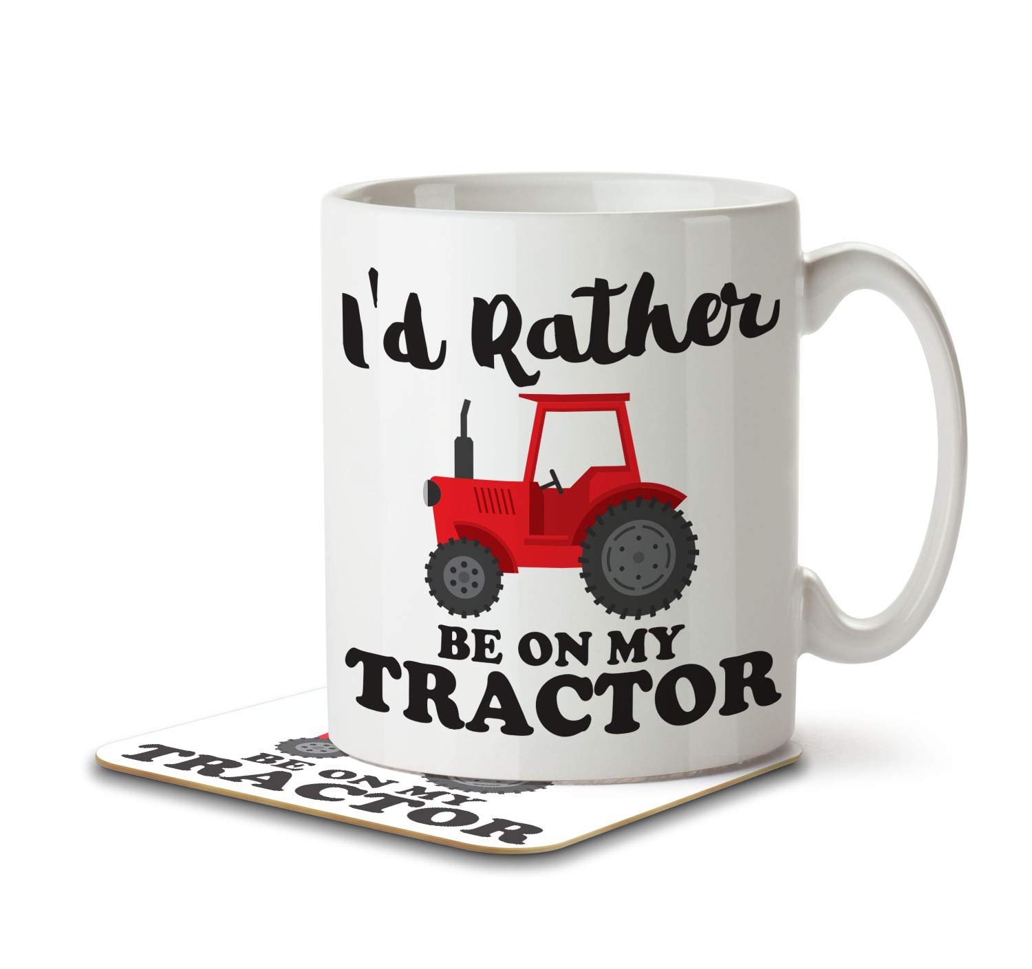 The Inky Penguin - I'd Rather Be On My Tractor - Farmer Mug and Coaster, Ceramic, 11fl. oz.