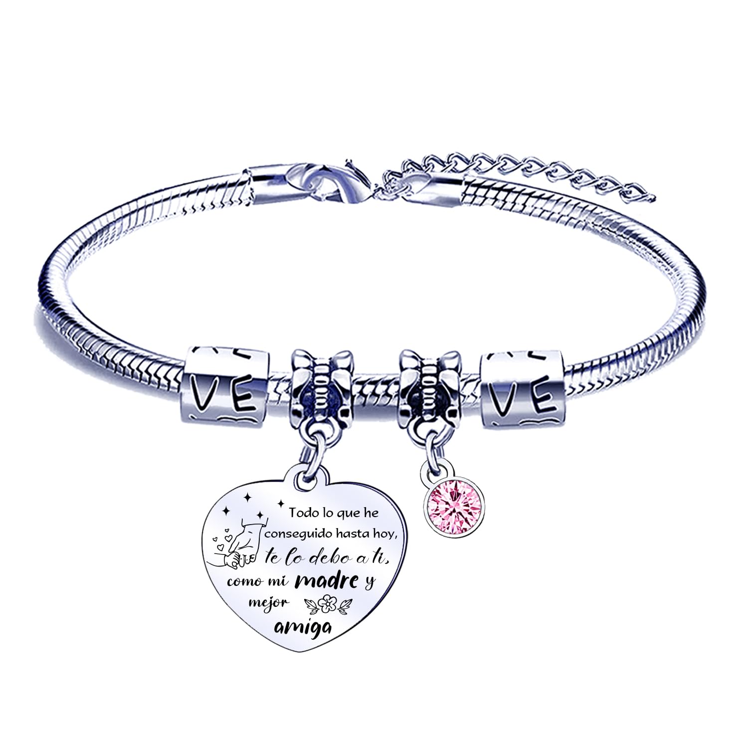 FGHJK Pulsera para Mamá Dia de la Madre Pulsera Mamá Personalizada Regalo Dia de la Madre Dia de la Madre Regalos Originales Pulsera Mamá e Hija Regalo de Cumpleaños para Mamá Acero Inoxidable