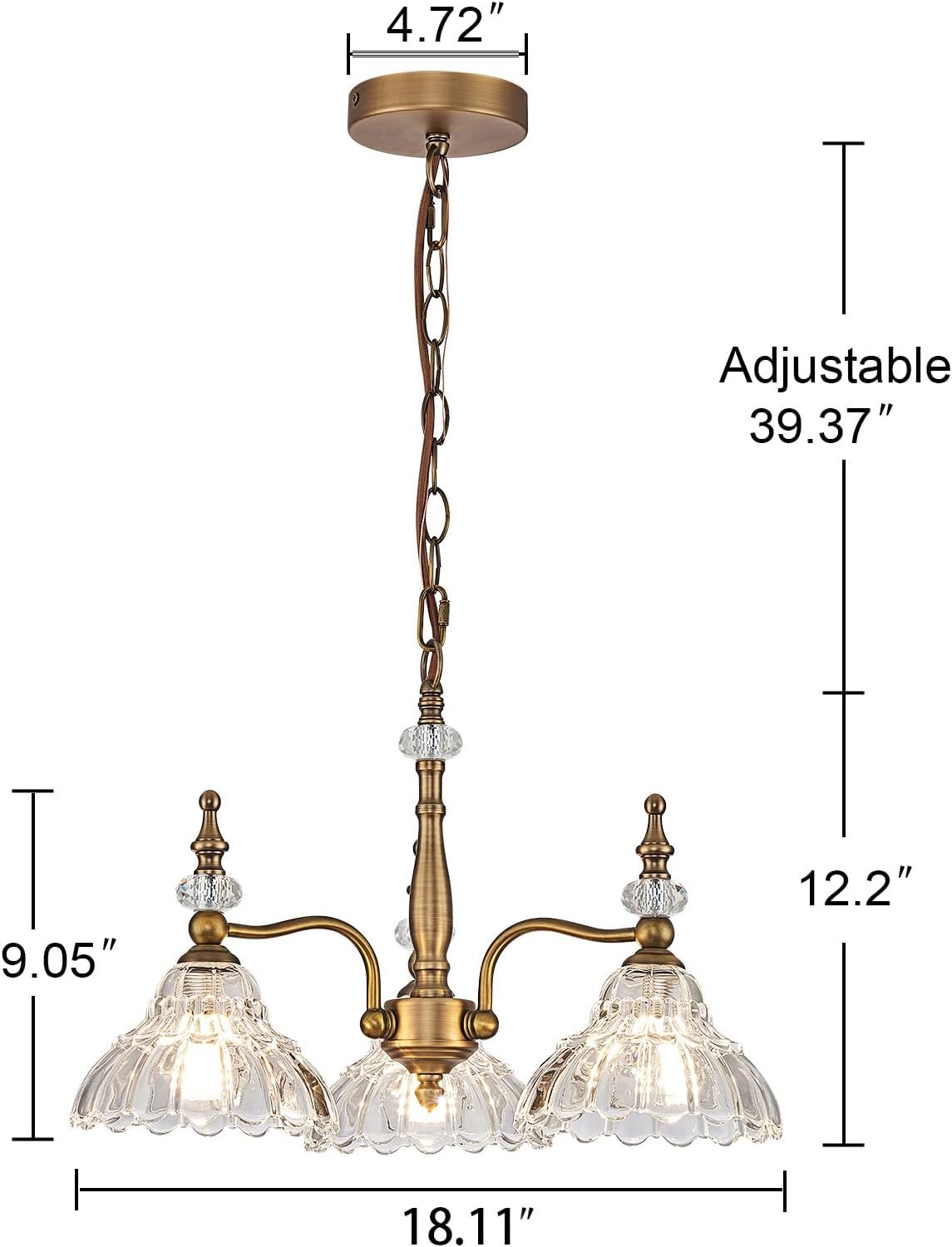 HDDFL Chandelier Light 3 Lights Chandeliers Lamp Modern Pendant Lighting Fixtures for Dining Room Entryway Living Room Bedrooms Foyer Entrance Kitchen