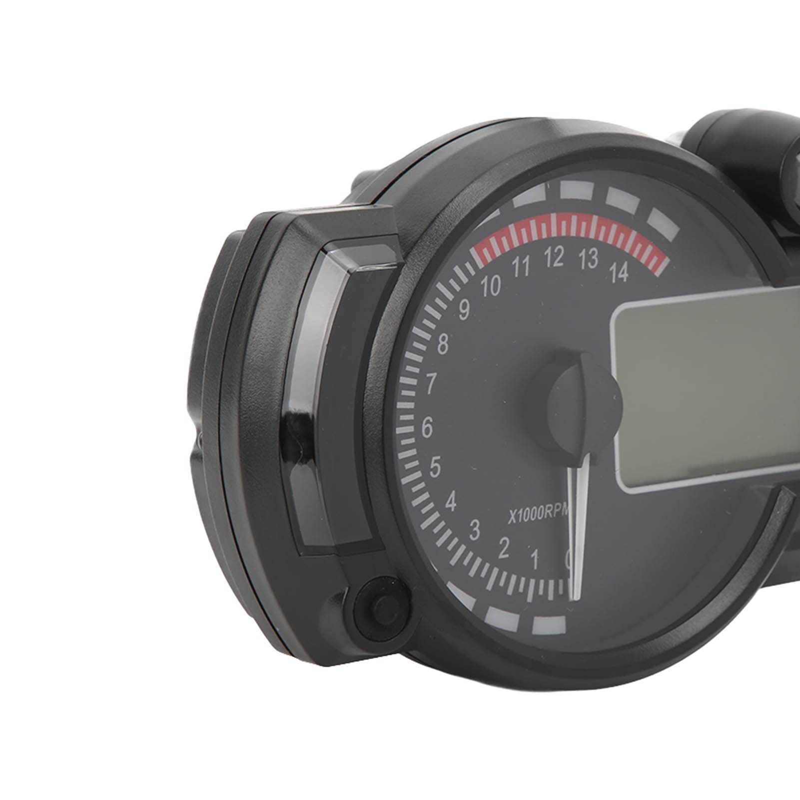 Prędkościomierz motocykla Przebieg 15000 R/min Wyświetlacz LCD - Regulowany 12 V Uniwersalny do samochodów, pojazdów kempingowych, motocykli - Konstrukcja ABS typu Plug and Play