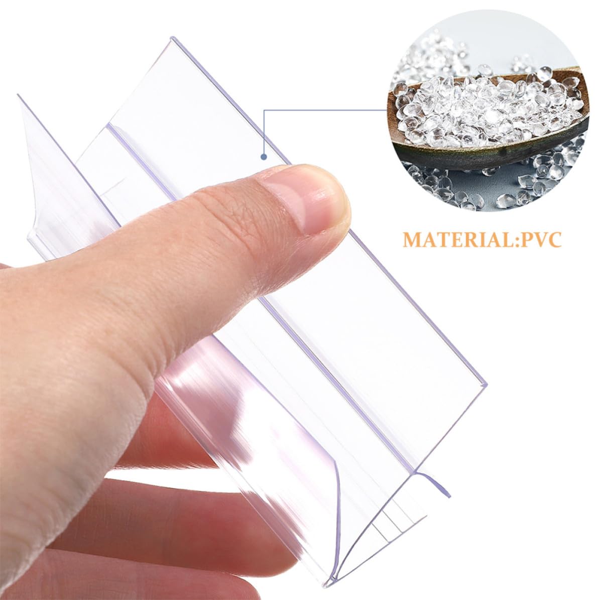 PRETYZOOM 100 Pezzi Porta Etichette Trasparente in Pvc per Supermercati e Centri Commerciali, Clip per Cartellini 80x45mm, Supporto Prezzi per Scaffali Etichette Versatili e Precisione