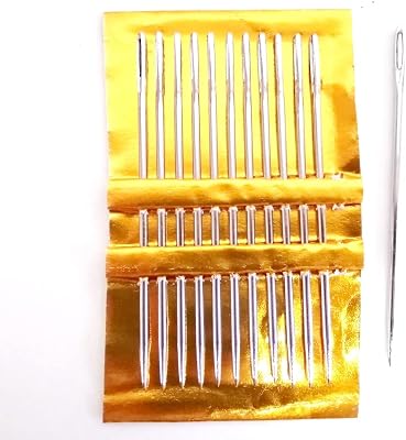 Size 3 12 pcs. Large Eye Sewing Needles Sharp Hand Stitching Crafting Leather Embroidery Craft Hobbies DIY