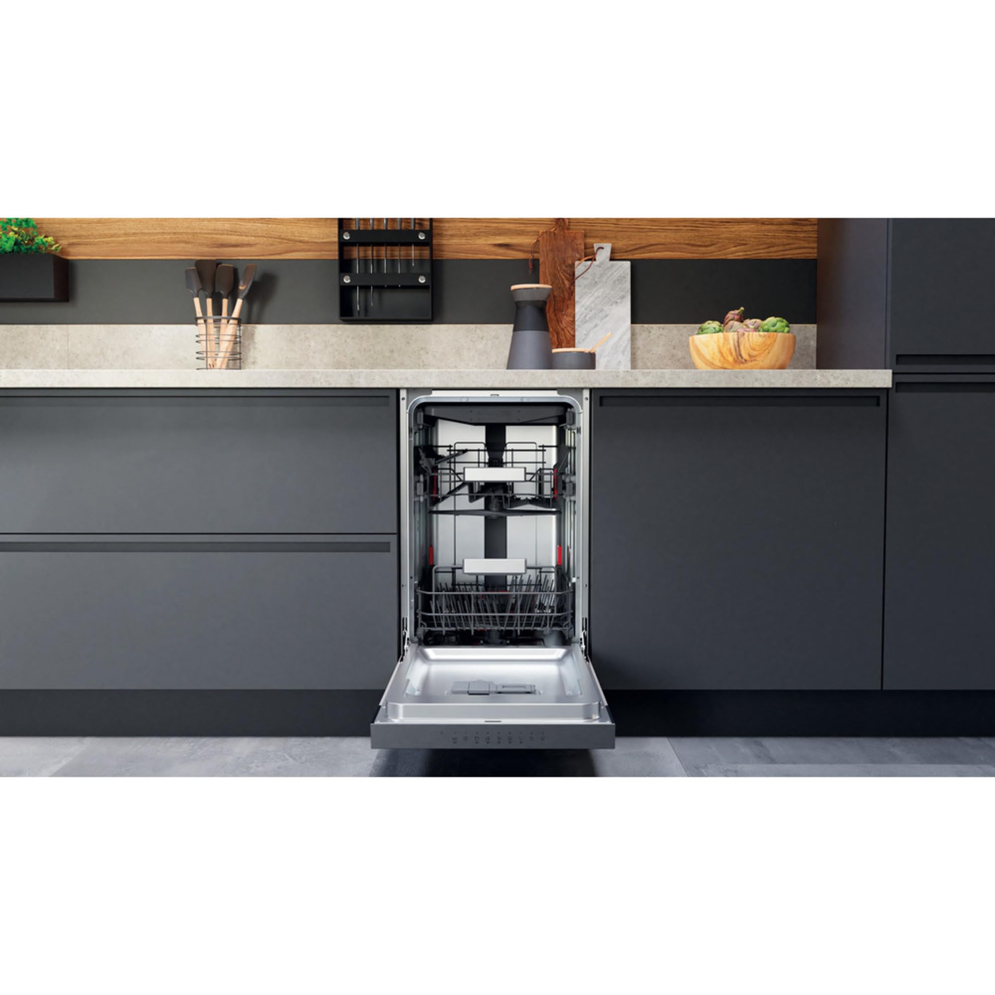 Bauknecht BSBO 3O23 PF X Integrierter Geschirrspüler 45 cm PowerClean Edelstahl
