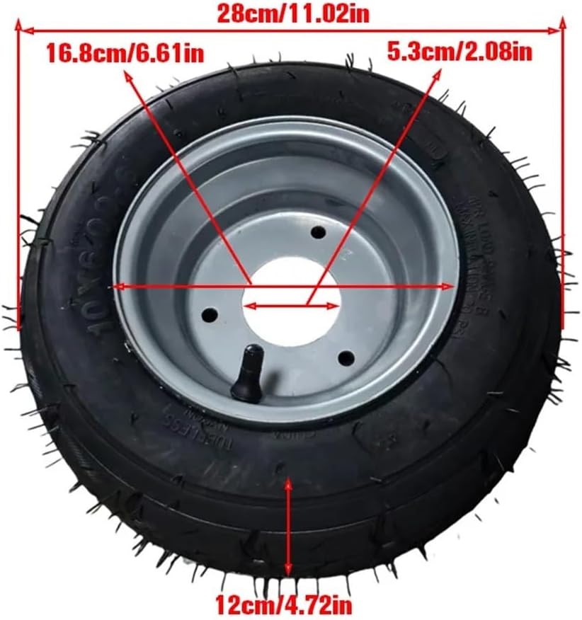 Electric Fit For 10x6.00-6tubeless tire with 3-hole wheel hub modified kart cart ATV tire accessories