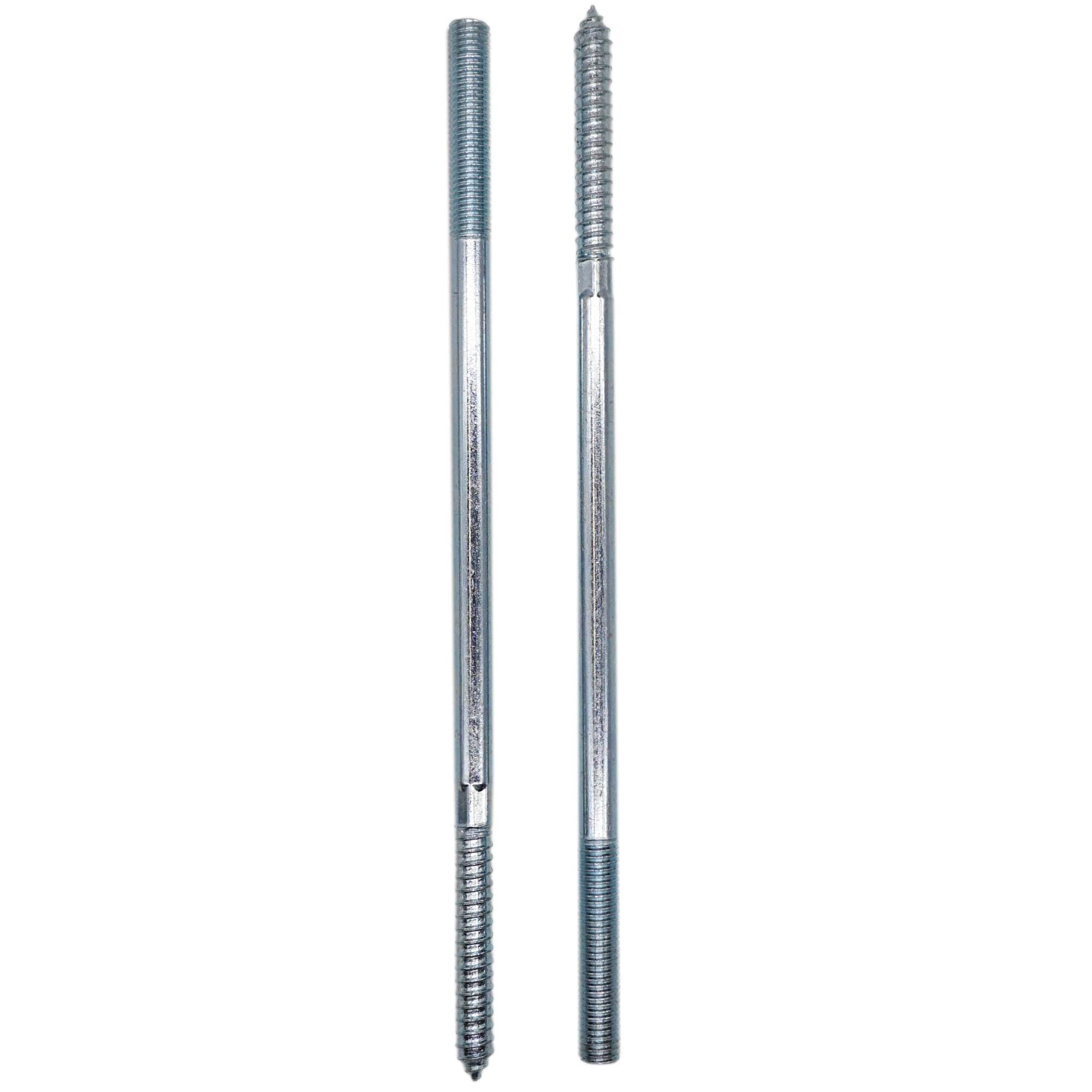 SKIR'CO (4 pcs) Zinc Plated Hanger Bolts M10 x 250 mm, Double Ended Thread Dowel Screws, Double Headed Bolts
