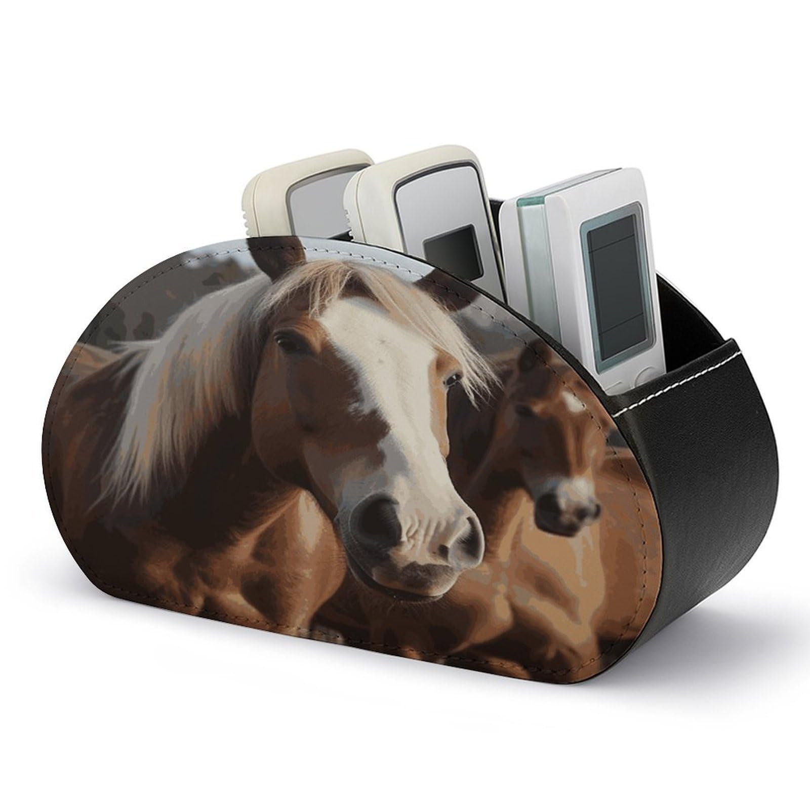 Btcowzrv Style Horses Animals Remote Control Holder With 5 Compartments