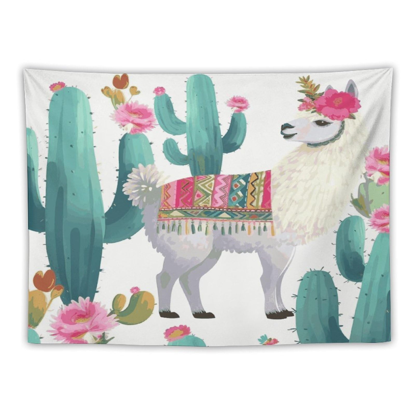 LDGSUPH Tropical Llama Alpaca Cactus Flower Tapestry Wall Hanging Decor Anti-fading Aesthetic Wall Tapestries Fashion Wall Blanket Decor Modern Wall Art Tapestry for Bedroom Home Decor 30"x40"