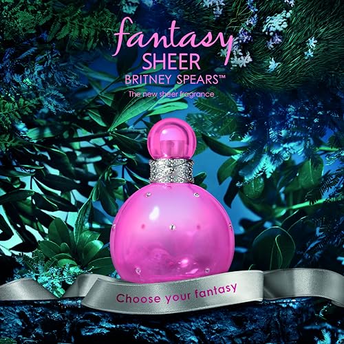 Britney Spears Fantasy Sheer 100 ml – Eau de Toilette for Women – Floral Gourmand Fragrance – Notes of Red Lychee, Waterlily and White Musk – Pastel Pink Bottle - Image 4