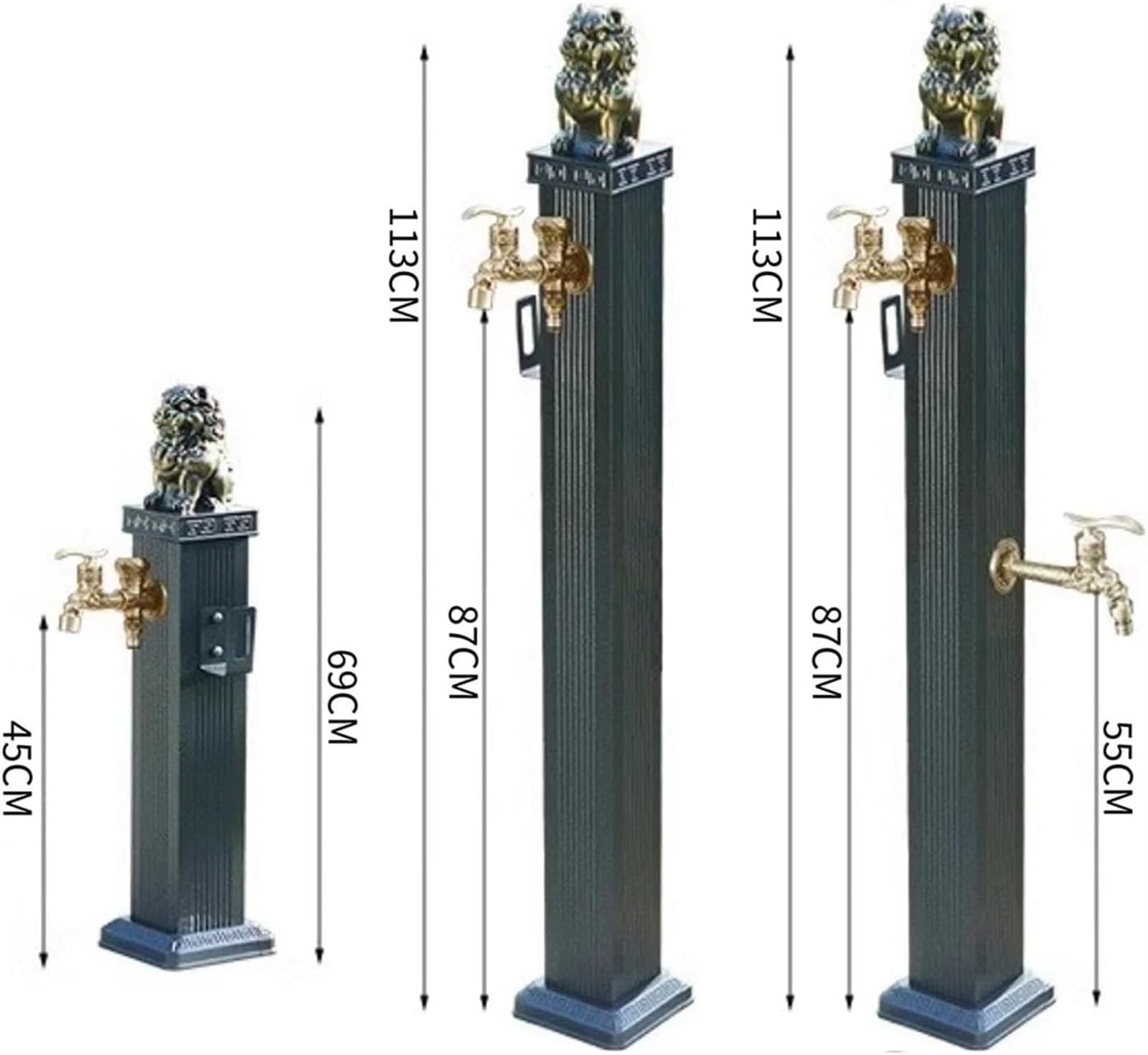Generico Colonna d'Acqua per Giardino Verticale, idrante Verticale per Tubo dell'Acqua antigelo, Fontana Decorativa per distributore d'Acqua per Cortile, per terrazza da Patio (Kit High Style 4)