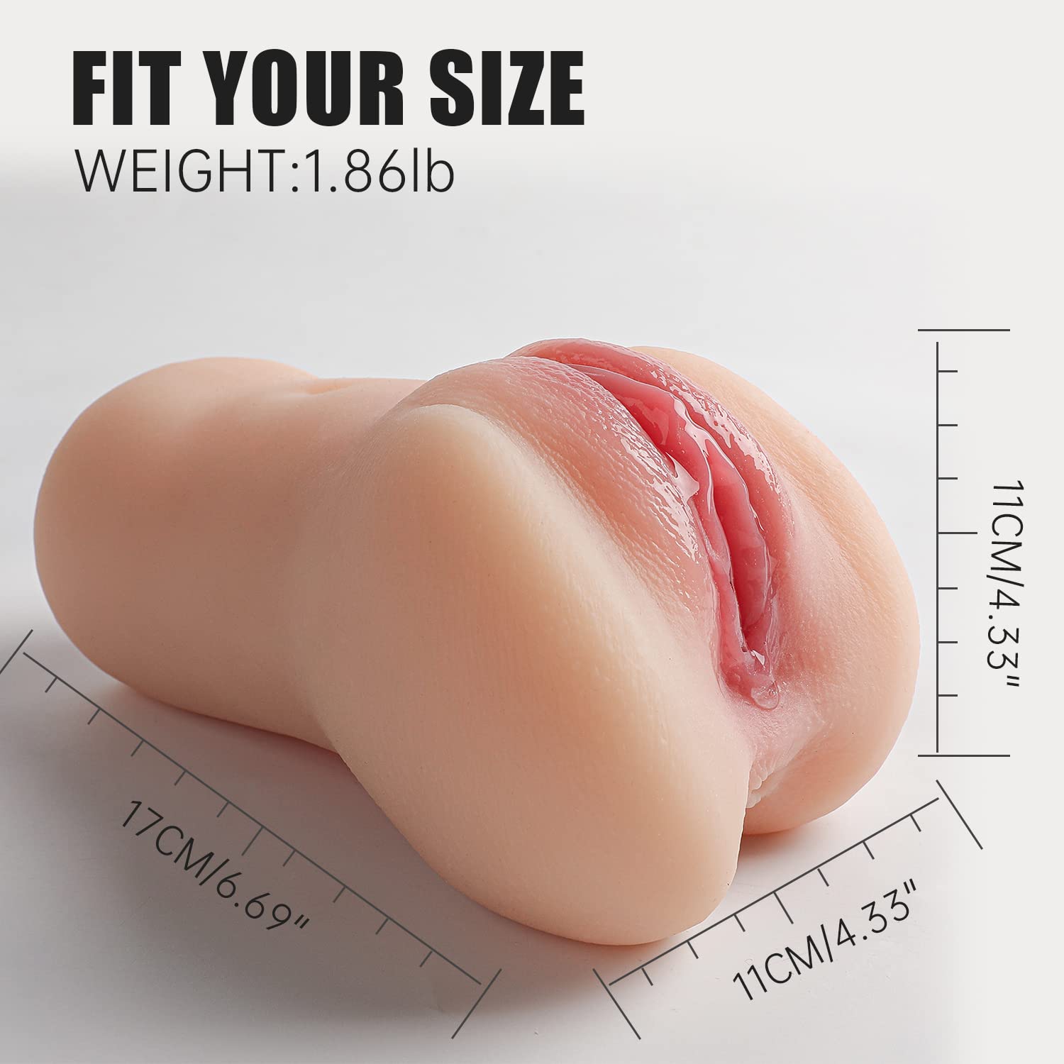 bsqipsd, Masturbatore a vagina realistico, sex toy per uomo, vagina 3D e ano stretto, masturbatore portatile, 880 g di carne