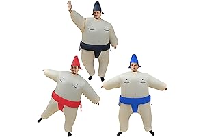 3 Packs Inflatable Sumo Wrestling Costume for Adults Halloween Party