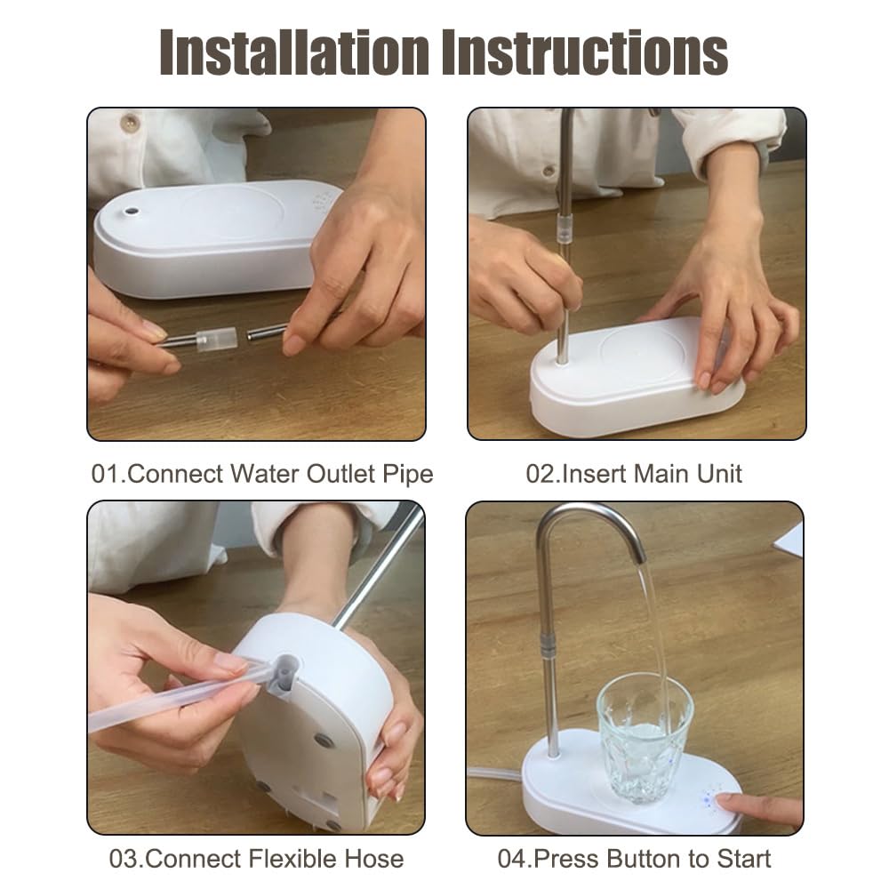 Distributeur d'eau de Bureau,Mini Pompe À Bouteille d'eau de Comptoir À 6 Vitesses avec Affichage LED Bleu,Chargement USB pour Maison,Bureau,Voyages en Plein Air,Camping
