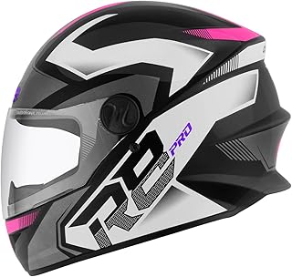 CAPACETE FECHADO PRO TORK R8 PRO BRILHANTE PRETO - ROSA TAM. 60