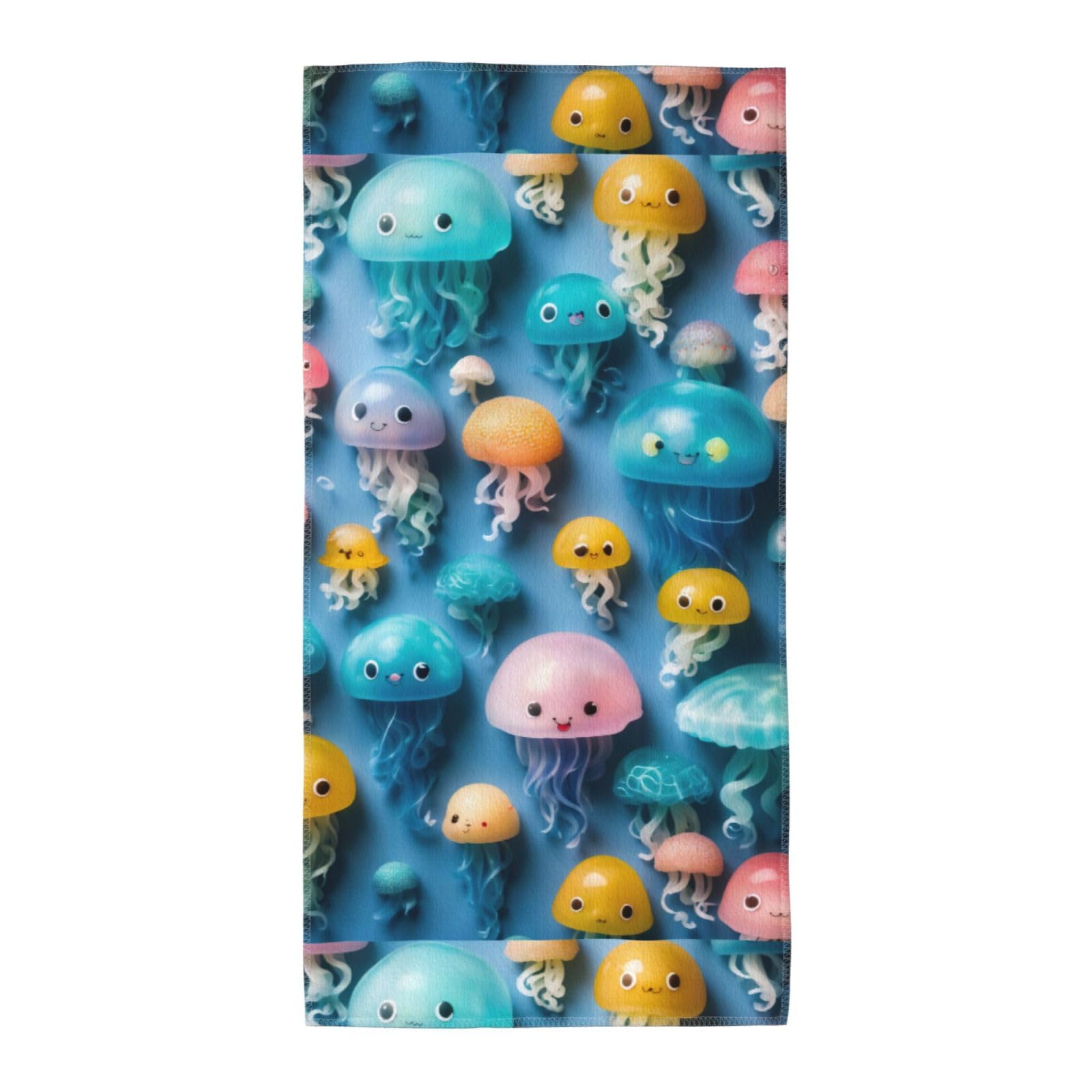 Cbaaghh Colorful Jellyfish Print Towel, Towels Thick Face Towels Fast Drying Washcloth For Bath, Spa, Gym
