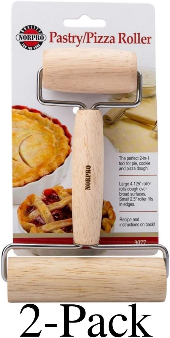Norpro 3077 Wooden Pastry and Pizza Roller Set of 2 Home
