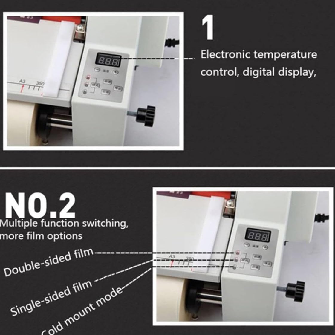 Laminator na gorąco na zimno, sterowana cyfrowo maszyna do laminowania termicznego, maszyna do laminowania na gorąco na zimno, folia PTE, czterowalcowy cyfrowy laminator termiczny