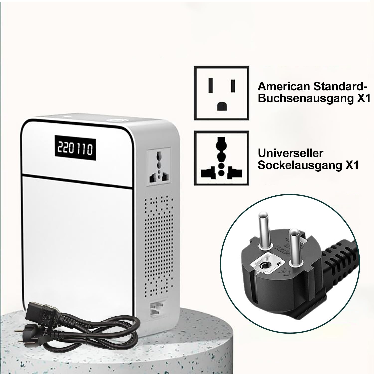 Convertitore di tensione da 2000 W, 230 V a 110 V, trasformatore Step Down, convertitore di tensione silenzioso per uso domestico, da 220 V-240 V a 110 V-120 V
