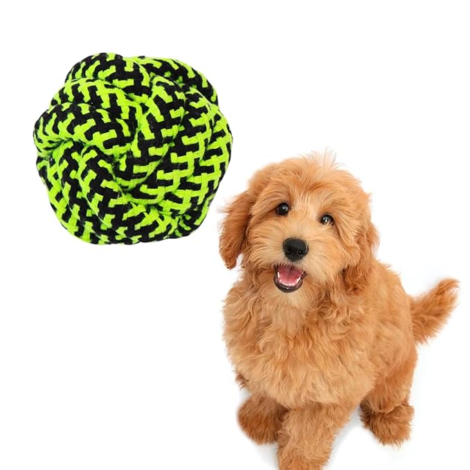 Cotton Rope Balls for Dogs and Pets |Puppy Toys Small Rope Balls for Teething |Durable Chew Cotton Rope Balls |Pet Friendly Washable Dog Toy Rope Ball for Small and Medium Dogs (Green)
