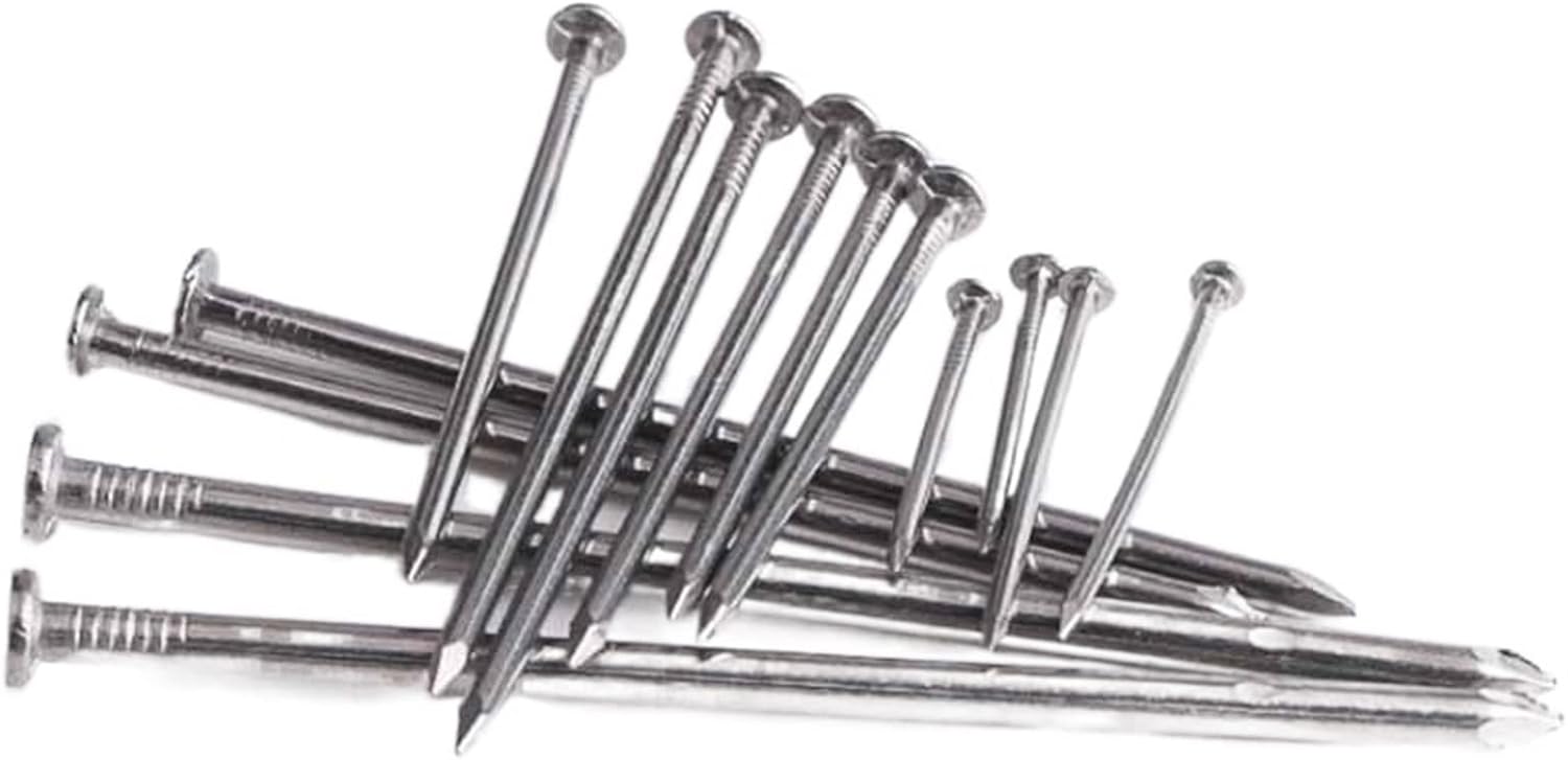 Wall nails,iron nails,hardware nailsNails for Wall，Hardware Nails 304 Stainless Steel Nail Carpenter Round Nail Cement Wall Nail Lengthened Small Nail(65mm 90pcs)