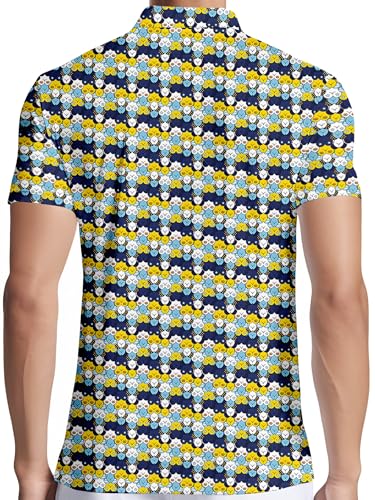 Image of PAGYMO Funny Golf Shirts for Men Crazy Printed Pattern Novelty Moisture Wicking Performance Mens Polo Shirt