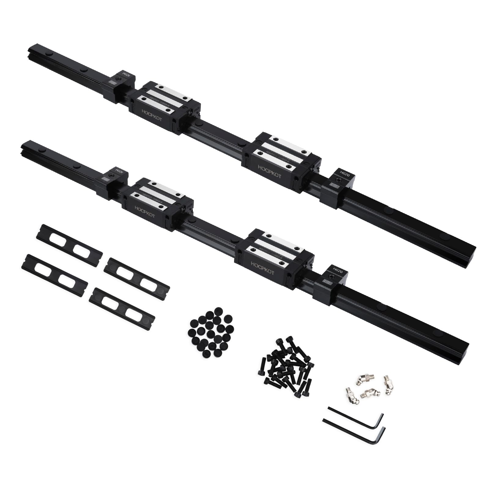 250mm / 9.84 inch HGR20 Linear Guide kit,2pcs 250mm hgr20 Linear Rail with 4pcs HGH20CA Carriage Block and End Stop Block — Amazon image 12