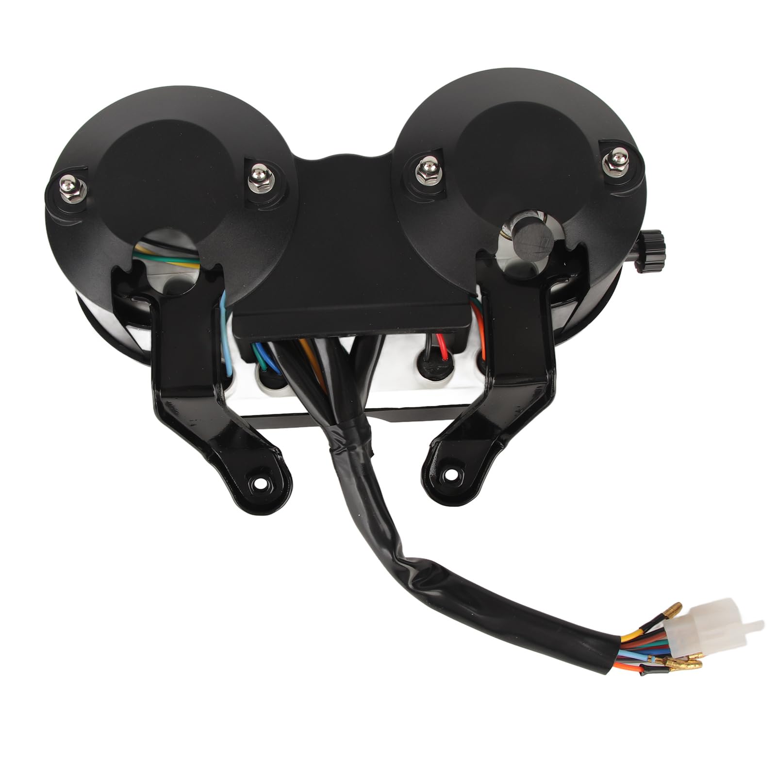 Velocímetro de 12000 RPM, Enchufe de 5 Pines + Velocímetro de Motocicleta Impermeable de 4 Cables, Negro Antideslumbrante para Yamaha YBR 125